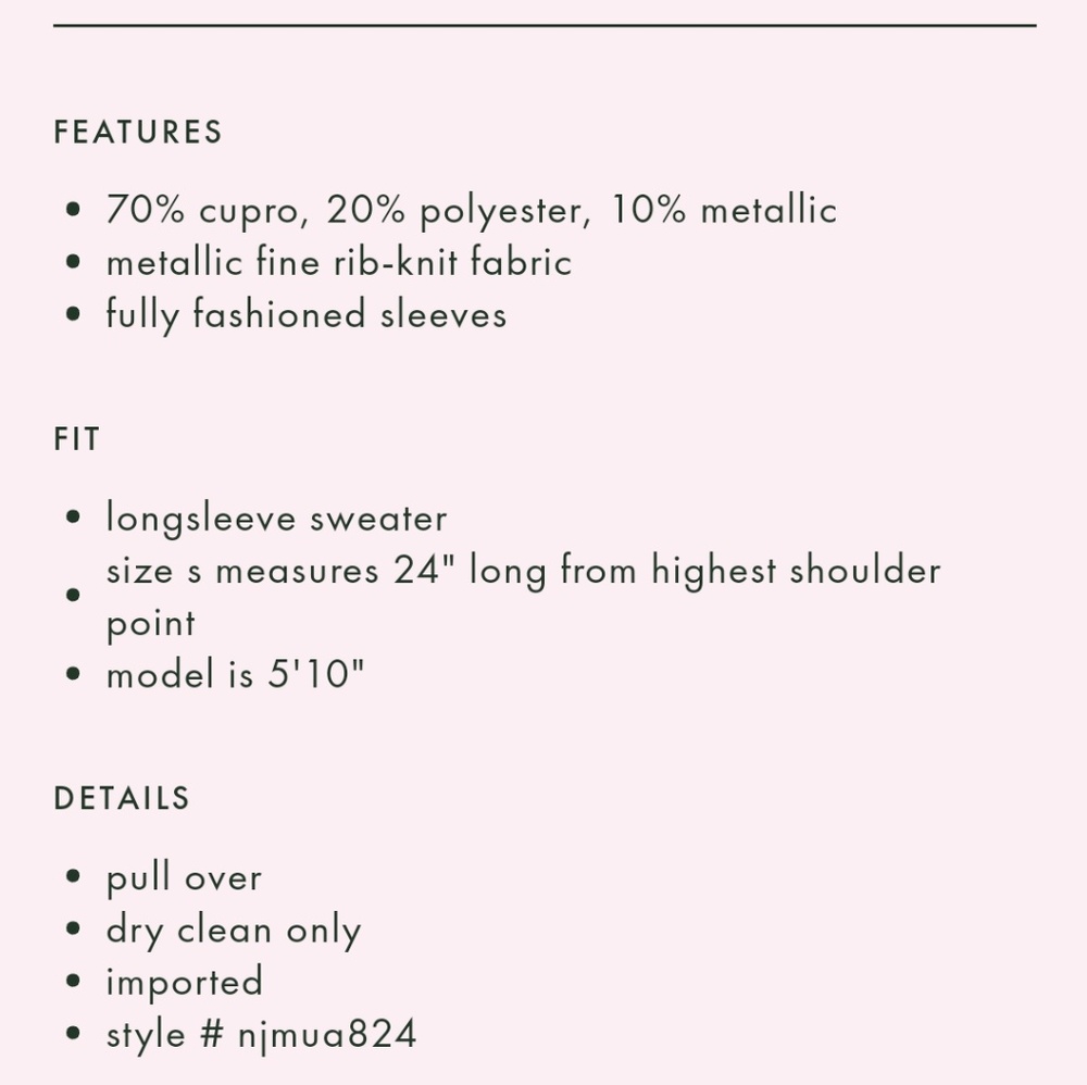 NWT Metallic Ribbed Sweater - Picture 2 of 4
